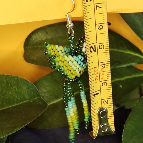 Colombian Mostacilla / Beaded handmade earrings, unique and elegant - Picture 4 of 4